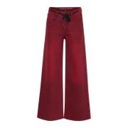 Bredbenet Burgundy Red Wash Bukser