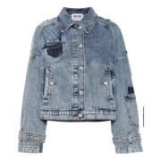 Blå Denim Jakke Casual Stil