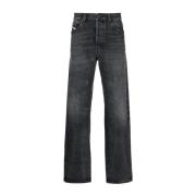 Afslappet Straight Sort Bomuld Jeans