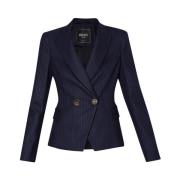 Slim Fit Pinstripe Blazer med Lurex