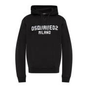 Sweatshirt med logo og fløjl finish