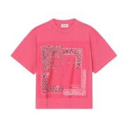 Pink Paisley Mønster T-shirt