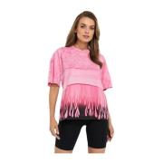 Pink Fire Print T-shirt