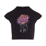 Sort Orchid Anemone Kortærmet T-shirt