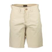 Beige Bermuda Shorts med Broderi