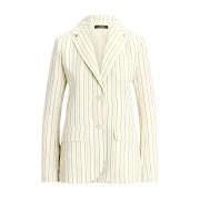 Creme Stribet Blazer