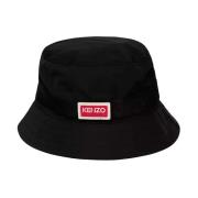 Sort Bucket Hat med Logo