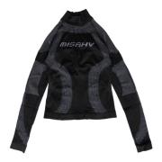 Sort Sport Longsleeve med Jacquard Mønster