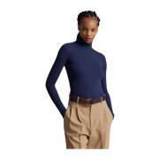 Stretch Ribstrikket Rullekrave Sweater