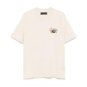 Grafisk Logo Beige Bomuld T-shirt