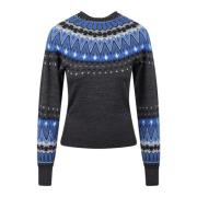 Abstrakt Print Crew-Neck Sweater