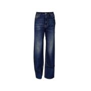 Højtaljede bootcut denim jeans