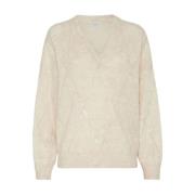 Diamantmønster Paillet Sweater