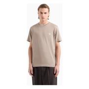 Beige T-shirt med subtilt logoaccent