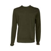 Grøn Pullover, Merino Uld, Produceret i Italien