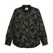 Camouflage Ribbed Jacket i Grøn