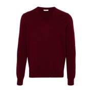 Bordeaux Rød Cashmere Strik Trøje