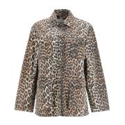 Leopard Print Canvas Overshirt