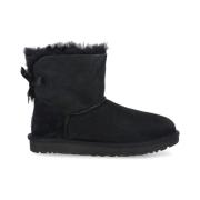 Sort Shearling Damer Støvler med Bue