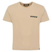 Sand Bomuld T-shirt med Logo Print