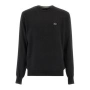 Broderet logo rund hals sweater