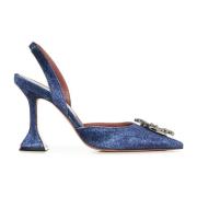 Blå Slingback Krystal Pumps