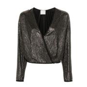 Wrap Top med Metallic Detaljer