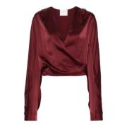 Bordeaux Silke Wrap Bluse