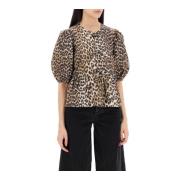 Leopard Print Peplum Blouse