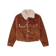 Brun Shearling Krave Bomuldsjakke