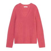 V-halsstrikket sweater afslappet