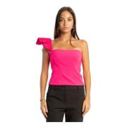 Fuchsia Ærmeløs Crepe Top