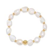 Wristband with Baroque Pearl and Gold