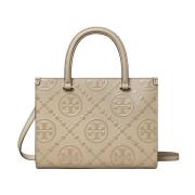 Beige Monogram Taske med Magnetisk Lukning