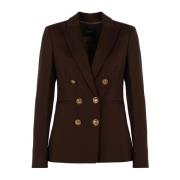 Navy Blazer Klassisk Stil Elegant Knappet