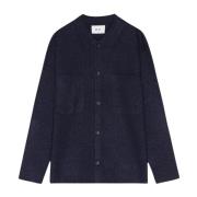 Kogt Merinould Overshirt Navy Blå