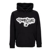 Graffiti Hoodie Letvægts Sweatshirt Sort