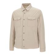 Beige Uld Overshirt Jakke