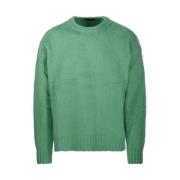 Grøn Rund Hals Sweater