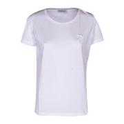 Kvinders Broderet Logo T-shirt, Slim Fit