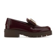 Burgundy Læder Loafers