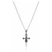 Men's Silver Necklace with Adorned Sword Pendant