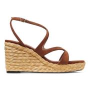 Brun Raffia Kile Flat Sko