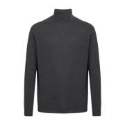 Mørkegrå Cashmere Polo Neck Pullover