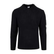 Sort Ribstrik Rund Hals Sweater