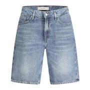 Blå Mænds Bermuda Shorts Vasket Effekt