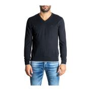 Sort T-shirt i bomulds-cashmere-blanding