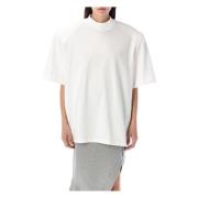 Hvid Ribbet Krave T-Shirt Kylie