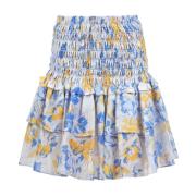 Flared Silk-Cotton Mini Skirt