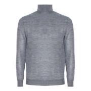 Grå Uld Høj Krave Sweater